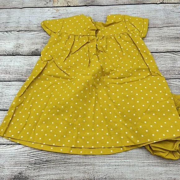 Gap Yellow and White Polka Dot Dress Cotton Size 18-24 M - Picture 4 of 4